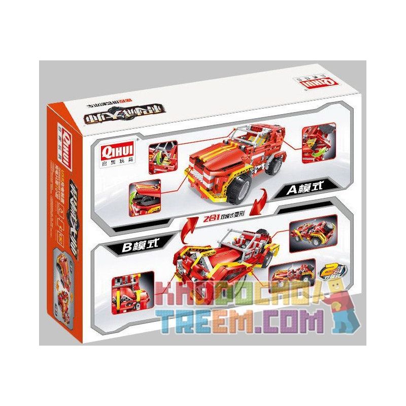 QIHUI 8002 non  XE ĐỊA HÌNH MÀU LỬA bộ đồ chơi xếp lắp ráp ghép mô hình  RAGING FIRE Kỹ Thuật Công Nghệ Cao Mô Hình Phương Tiện 472 khối