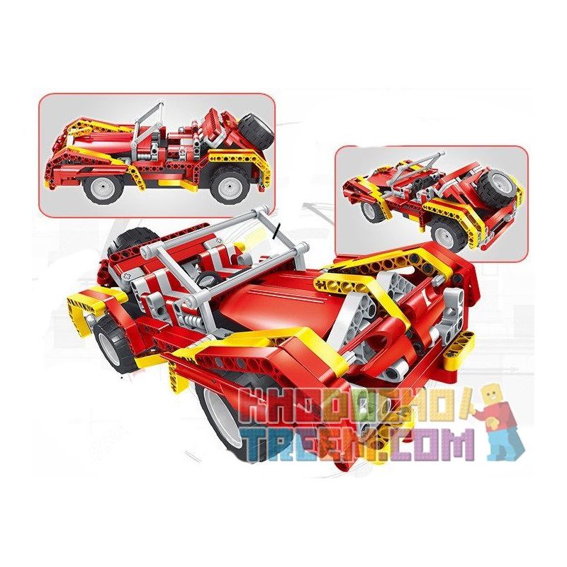 QIHUI 8002 non  XE ĐỊA HÌNH MÀU LỬA bộ đồ chơi xếp lắp ráp ghép mô hình  RAGING FIRE Kỹ Thuật Công Nghệ Cao Mô Hình Phương Tiện 472 khối