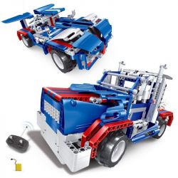 QIHUI 8006 non  XE ĐẦU KÉO XANH BIỂN bộ đồ chơi xếp lắp ráp ghép mô hình  STARRY SKY Kỹ Thuật Công Nghệ Cao Mô Hình Phương Tiện 448 khối