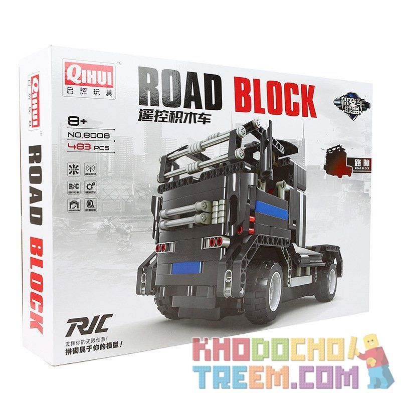 QIHUI 8008 non  XE ĐẦU KÉO ĐEN bộ đồ chơi xếp lắp ráp ghép mô hình  Kỹ Thuật Công Nghệ Cao Mô Hình Phương Tiện 483 khối