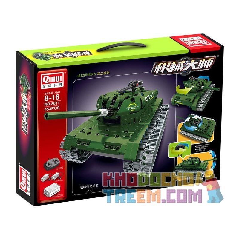 QIHUI 8011 non  XE TĂNG bộ đồ chơi xếp lắp ráp ghép mô hình  Kỹ Thuật Công Nghệ Cao Mô Hình Phương Tiện 454 khối
