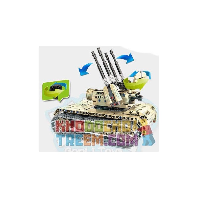 QIHUI 8012 non  XE TĂNG PHÒNG KHÔNG bộ đồ chơi xếp lắp ráp ghép mô hình  Kỹ Thuật Công Nghệ Cao Mô Hình Phương Tiện 457 khối