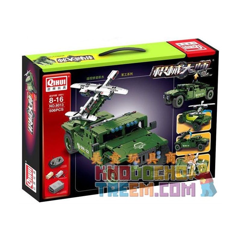 QIHUI 8013 non  XE Ô TÔ PHÓNG MÁY BAY KHÔNG NGƯỜI LÁI bộ đồ chơi xếp lắp ráp ghép mô hình  Kỹ Thuật Công Nghệ Cao Mô Hình Phương Tiện 506 khối