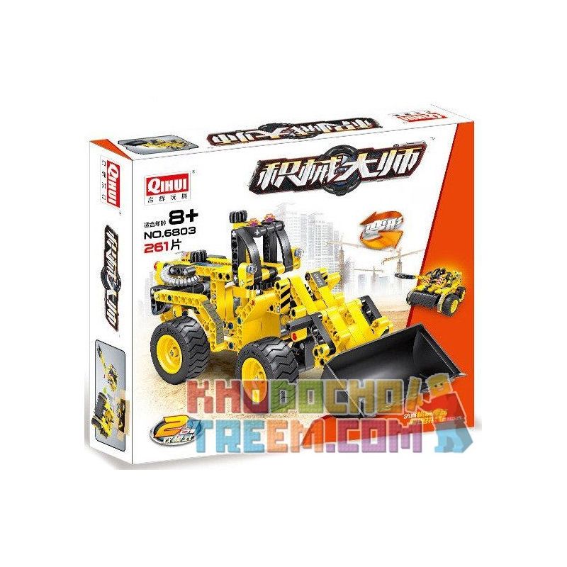 QIHUI 6803 non  XE ỦI VÀ PHÁO bộ đồ chơi xếp lắp ráp ghép mô hình  Kỹ Thuật Công Nghệ Cao Mô Hình Phương Tiện 261 khối