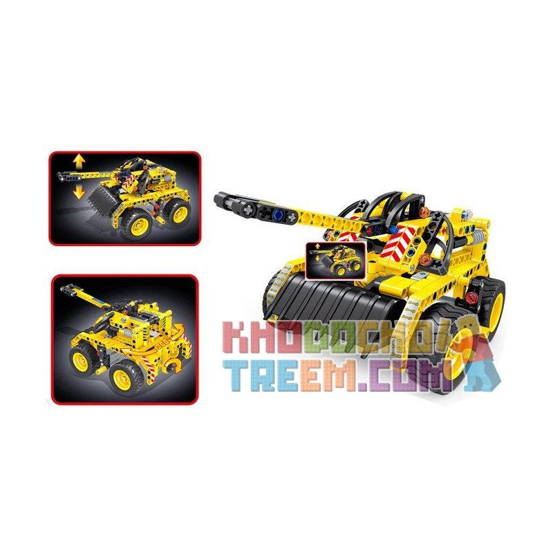 QIHUI 6803 non  XE ỦI VÀ PHÁO bộ đồ chơi xếp lắp ráp ghép mô hình  Kỹ Thuật Công Nghệ Cao Mô Hình Phương Tiện 261 khối