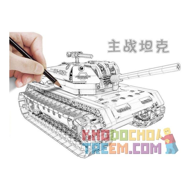 QIHUI 8011 non  XE TĂNG bộ đồ chơi xếp lắp ráp ghép mô hình  Kỹ Thuật Công Nghệ Cao Mô Hình Phương Tiện 454 khối