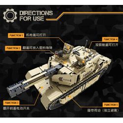 QIHUI 9801 non  XE TĂNG M1A2 bộ đồ chơi xếp lắp ráp ghép mô hình  Kỹ Thuật Công Nghệ Cao Mô Hình Phương Tiện 1276 khối