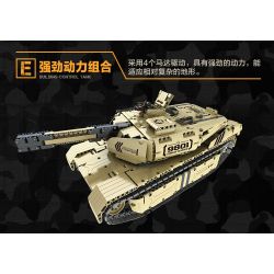 QIHUI 9801 non  XE TĂNG M1A2 bộ đồ chơi xếp lắp ráp ghép mô hình  Kỹ Thuật Công Nghệ Cao Mô Hình Phương Tiện 1276 khối