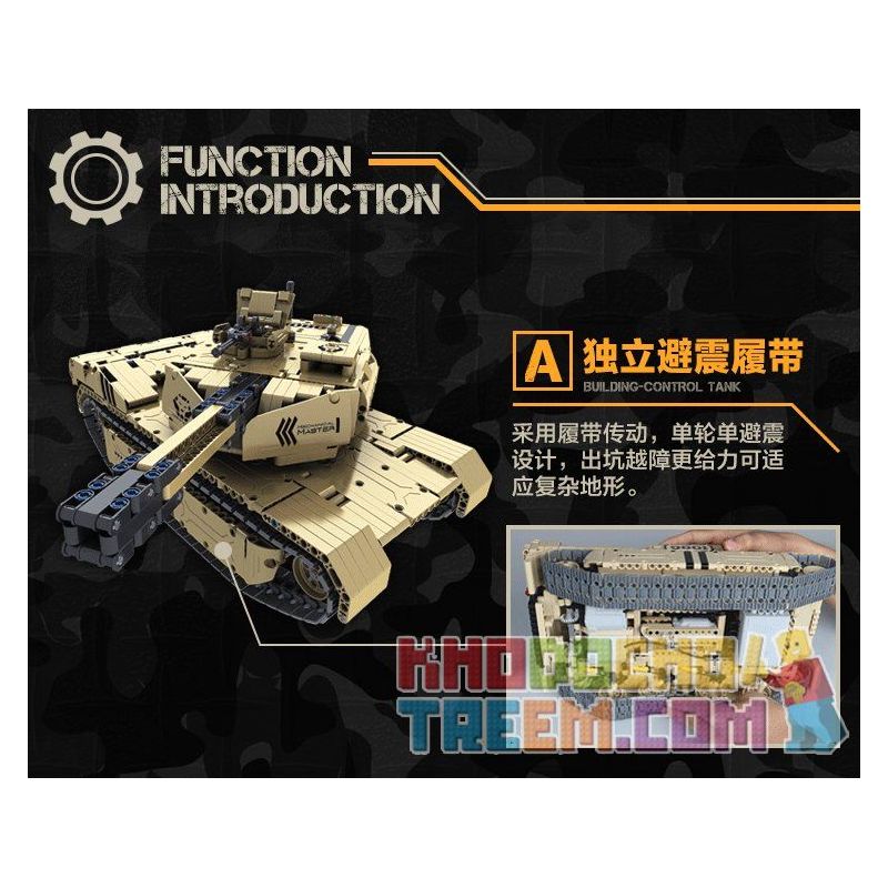 QIHUI 9801 non  XE TĂNG M1A2 bộ đồ chơi xếp lắp ráp ghép mô hình  Kỹ Thuật Công Nghệ Cao Mô Hình Phương Tiện 1276 khối