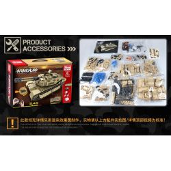 QIHUI 9801 non  XE TĂNG M1A2 bộ đồ chơi xếp lắp ráp ghép mô hình  Kỹ Thuật Công Nghệ Cao Mô Hình Phương Tiện 1276 khối