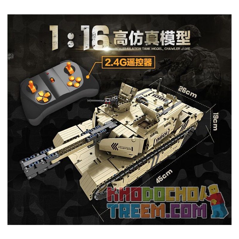 QIHUI 9801 non  XE TĂNG M1A2 bộ đồ chơi xếp lắp ráp ghép mô hình  Kỹ Thuật Công Nghệ Cao Mô Hình Phương Tiện 1276 khối