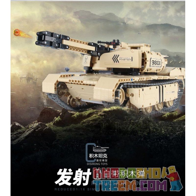 QIHUI 9801 non  XE TĂNG M1A2 bộ đồ chơi xếp lắp ráp ghép mô hình  Kỹ Thuật Công Nghệ Cao Mô Hình Phương Tiện 1276 khối