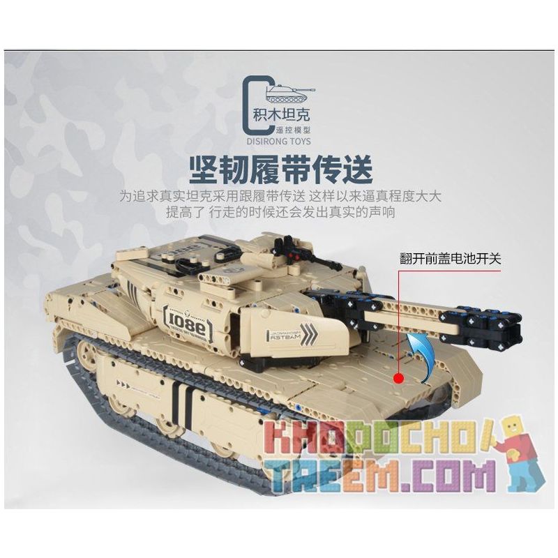 QIHUI 9801 non  XE TĂNG M1A2 bộ đồ chơi xếp lắp ráp ghép mô hình  Kỹ Thuật Công Nghệ Cao Mô Hình Phương Tiện 1276 khối
