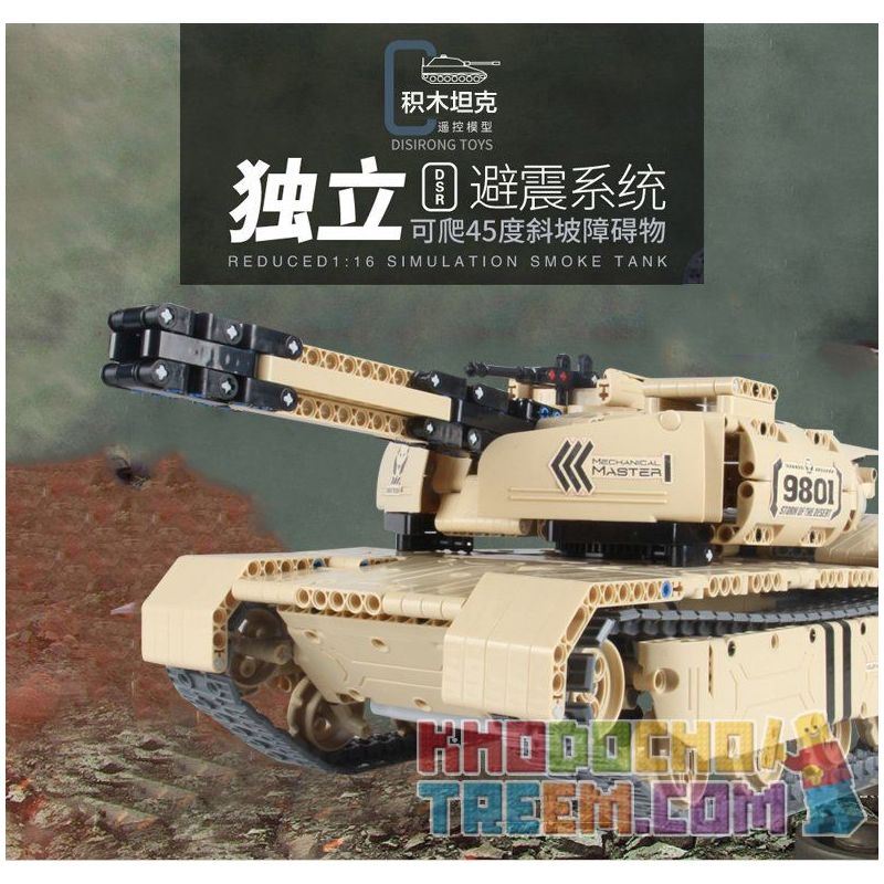 QIHUI 9801 non  XE TĂNG M1A2 bộ đồ chơi xếp lắp ráp ghép mô hình  Kỹ Thuật Công Nghệ Cao Mô Hình Phương Tiện 1276 khối