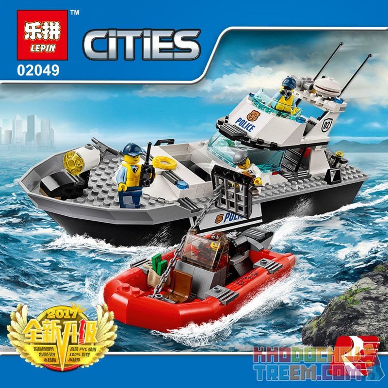 NOT Lego POLICE PATROL BOAT 60129 LELE 39056 LEPIN 02049 xếp lắp ráp ...