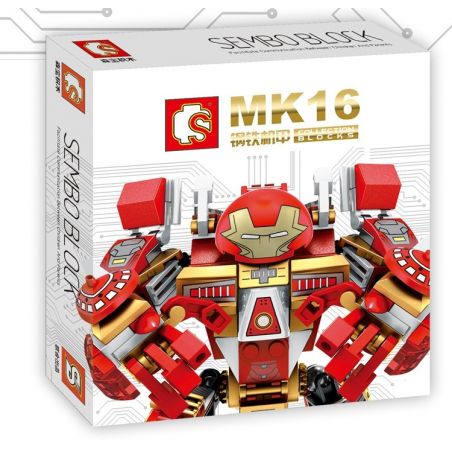 SEMBO 60001 non  NGƯỜI SẮT MK16 bộ đồ chơi xếp lắp ráp ghép mô hình Super Heroes 钢铁机甲 Siêu Nhân Anh Hùng 339 khối