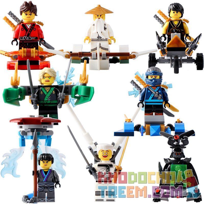 SHENG YUAN SY SY652 non Lego 8 NHÂN VẬT NINJA bộ đồ chơi xếp lắp ráp ghép mô hình The Lego Ninjago Movie NINJA THUNDER SWORDSMAN Ninja Lốc Xoáy