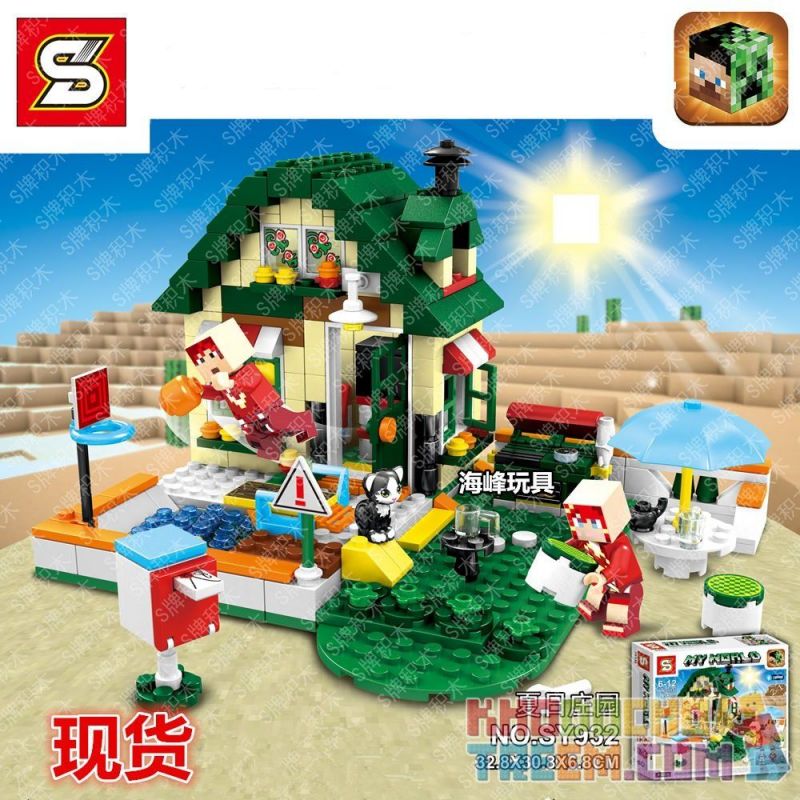 SHENG YUAN SY 932 SY932 Xếp hình kiểu Lego MINECRAFT Summer Camp Cắm Trại Mùa Hè gồm 2 hộp nhỏ 405 khối