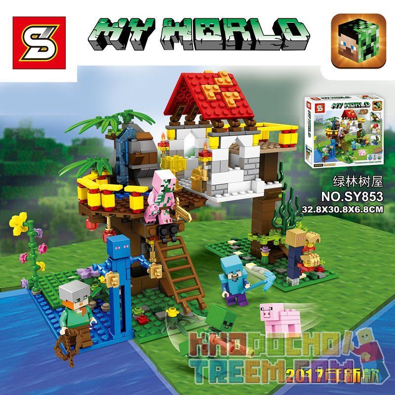 SHENG YUAN SY 853 SY853 Xếp hình kiểu Lego MINECRAFT The Jungle Tree ...