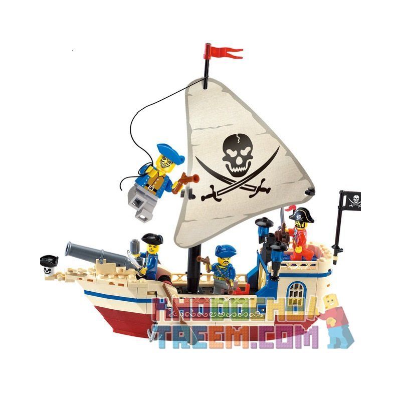 Enlighten 304 Qman 304 non Lego TÀU CƯỚP BIỂN NGỌC TRAI bộ đồ chơi xếp lắp ráp ghép mô hình Pirates Of The Caribbean CORSAIR Cướp Biển Vùng Caribe 188 khối