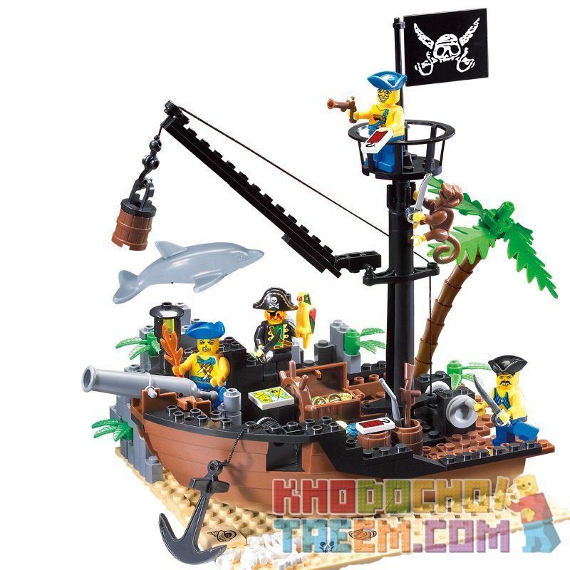 Enlighten 306 Qman 306 non Lego TÀU THÁO DỠ DOCK bộ đồ chơi xếp lắp ráp ghép mô hình Pirates Of The Caribbean CORSAIR SCRAP DOCK Cướp Biển Vùng Caribe 178 khối