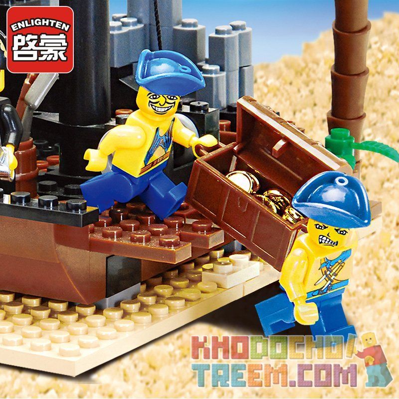 Enlighten 306 Qman 306 non  TÀU THÁO DỠ DOCK bộ đồ chơi xếp lắp ráp ghép mô hình Pirates Of The Caribbean CORSAIR SCRAP DOCK Cướp Biển Vùng Caribe 178 khối