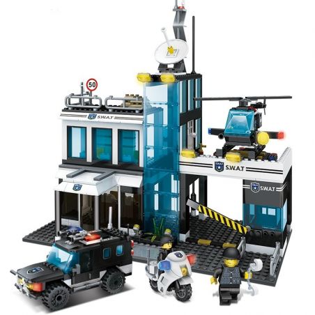 Enlighten 9413 Qman 9413 Xếp hình kiểu  MILITARY ARMY SWAT Police Command Center Trung Tâm Chỉ Huy Cảnh Sát 566 khối