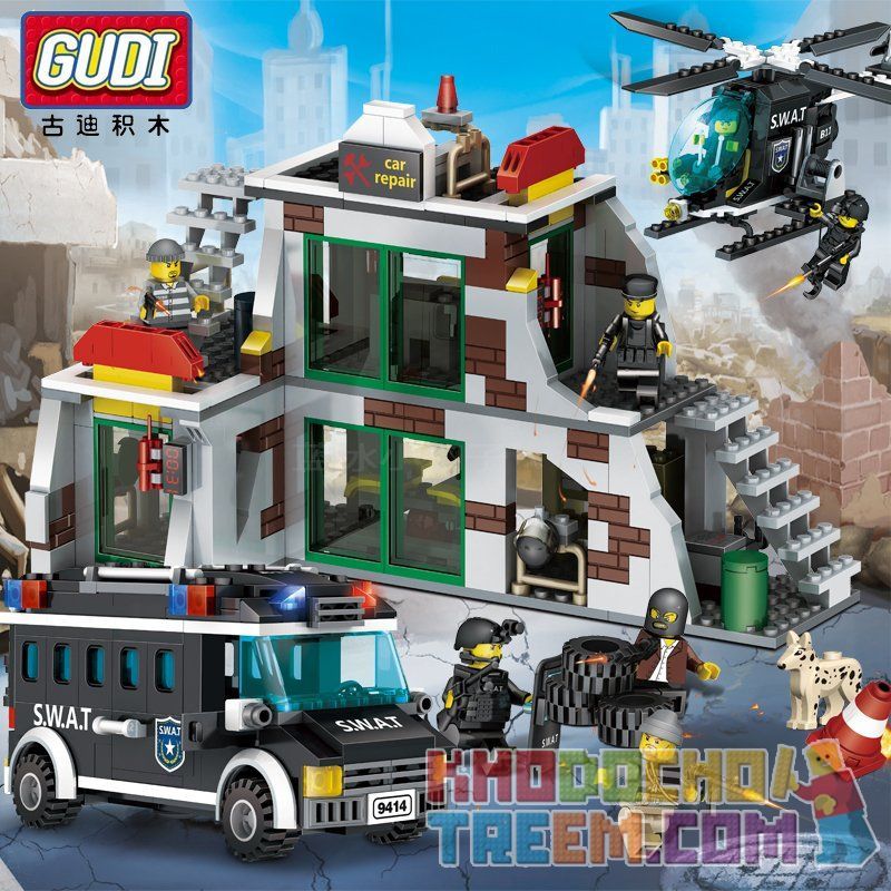 Enlighten 9414 Qman 9414 Xếp hình kiểu  MILITARY ARMY Police SWAT Raid Terrorists Đột Kích Trạm Sửa Xe Chứa Khủng Bố 703 khối Enlighten 9414 Qman 9414 Xếp hình kiểu  MILITARY ARMY Police SWAT Raid Terrorists Đột Kích Trạm Sửa Xe Chứa Khủng Bố 703 khối