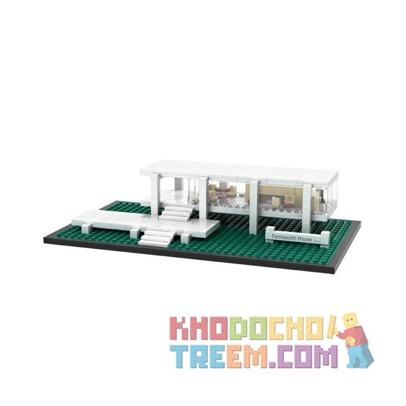 LOZ 1012 Xếp hình kiểu Nanoblock ARCHITECTURE Fransworth House Nhà Farnsworth 386 khối