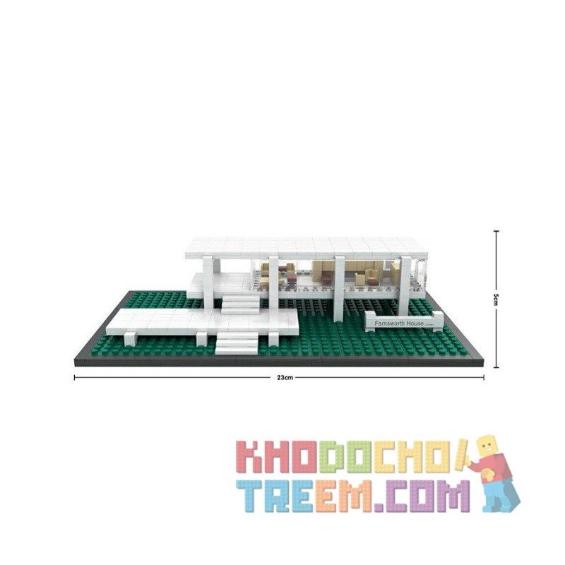 LOZ 1012 Xếp hình kiểu Nanoblock ARCHITECTURE Fransworth House Nhà Farnsworth 386 khối