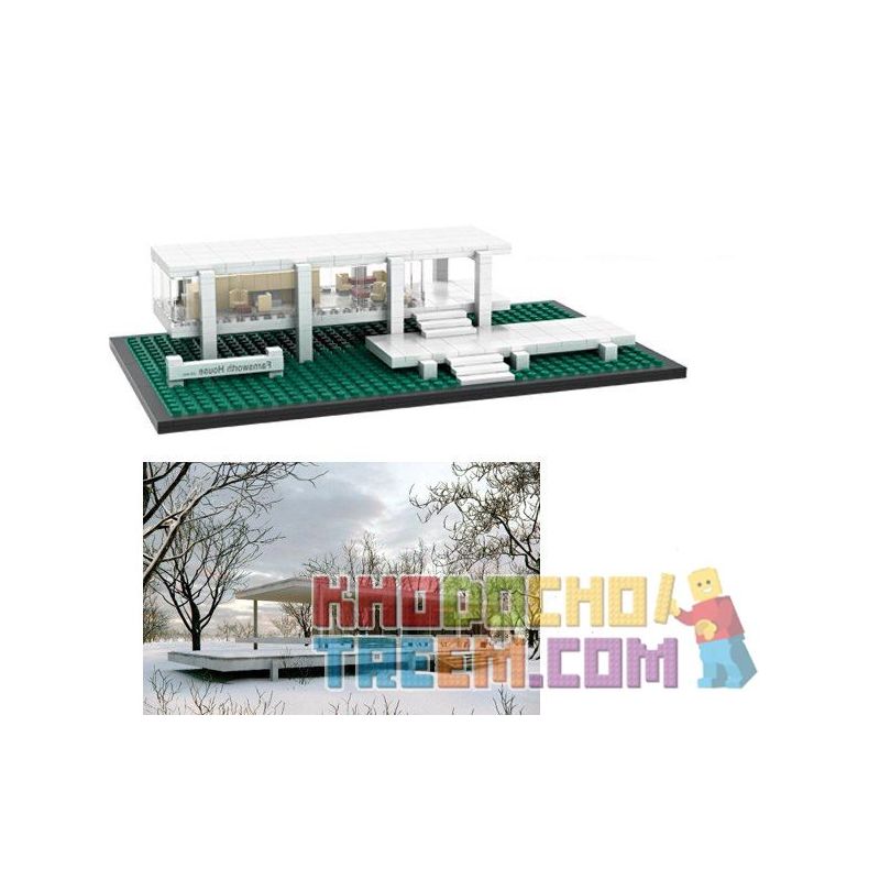 LOZ 1012 Xếp hình kiểu Nanoblock ARCHITECTURE Fransworth House Nhà Farnsworth 386 khối