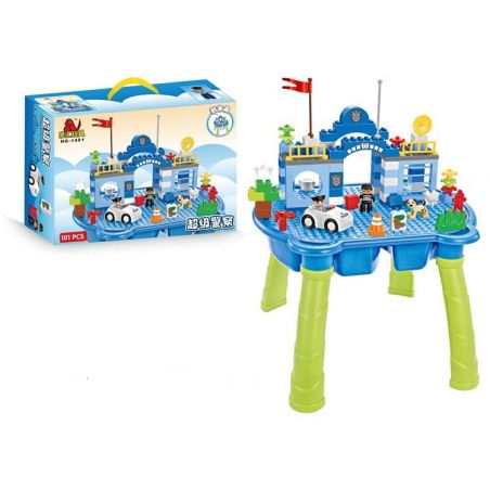 HYSTOYS HONGYUANSHENG AOLEDUOTOYS HG-1401 1401 HG1401 Xếp hình kiểu    Super Police Trụ Sở Cảnh Sát Có Bàn Khối 101 khối