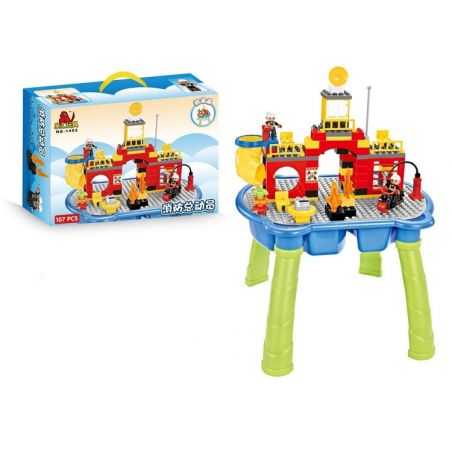 HYSTOYS HONGYUANSHENG AOLEDUOTOYS HG-1402 1402 HG1402 Xếp hình kiểu    Fire Story Câu Chuyện Cứu Hỏa Có Bàn 107 khối