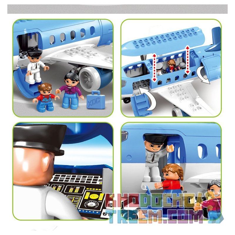 HYSTOYS HONGYUANSHENG AOLEDUOTOYS GM-5014 5014 GM5014 HG-1204 1204 HG1204 Xếp hình kiểu    Happy Airport Sân Bay Nhộn Nhịp gồm 2 hộp nhỏ 30 khối
