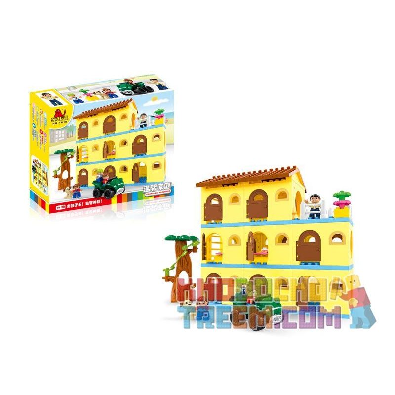 HYSTOYS HONGYUANSHENG AOLEDUOTOYS HG-1618 1618 HG1618 Xếp hình kiểu    Warm Family Gia đình ấm áp 93 khối