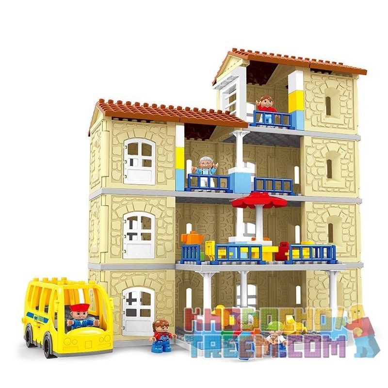 HYSTOYS HONGYUANSHENG AOLEDUOTOYS HG-1614 1614 HG1614 Xếp hình kiểu Lego Duplo DUPLO Warm Family Gia đình ấm áp 121 khối