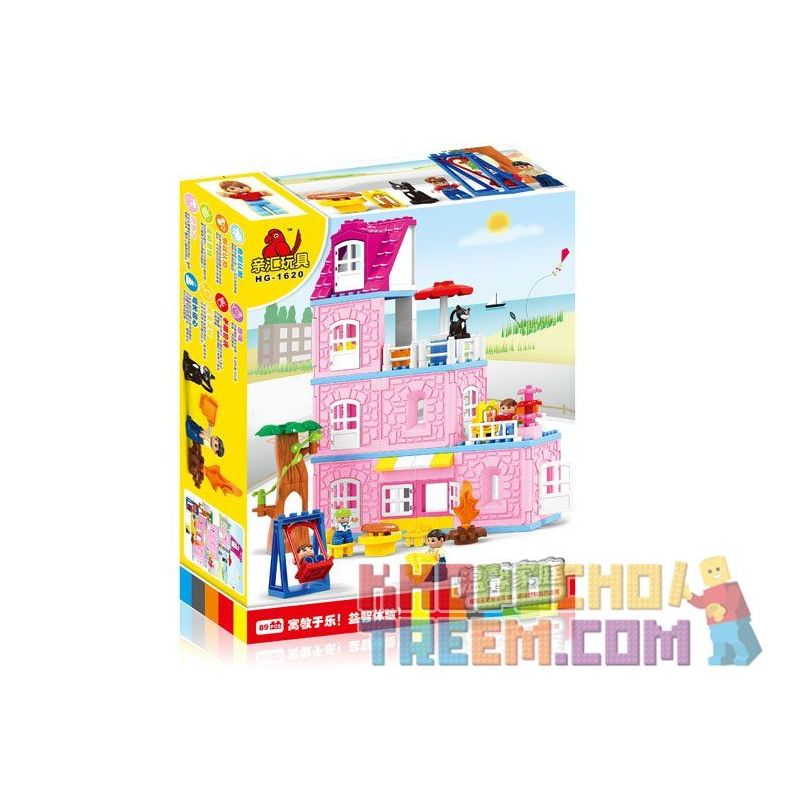 HYSTOYS HONGYUANSHENG AOLEDUOTOYS HG-1620 1620 HG1620 Xếp hình kiểu    Warm Family Gia đình ấm áp 89 khối
