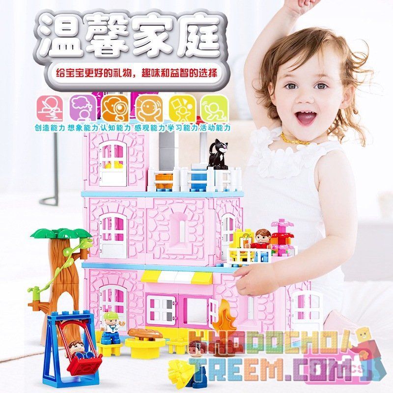 HYSTOYS HONGYUANSHENG AOLEDUOTOYS HG-1620 1620 HG1620 Xếp hình kiểu    Warm Family Gia đình ấm áp 89 khối