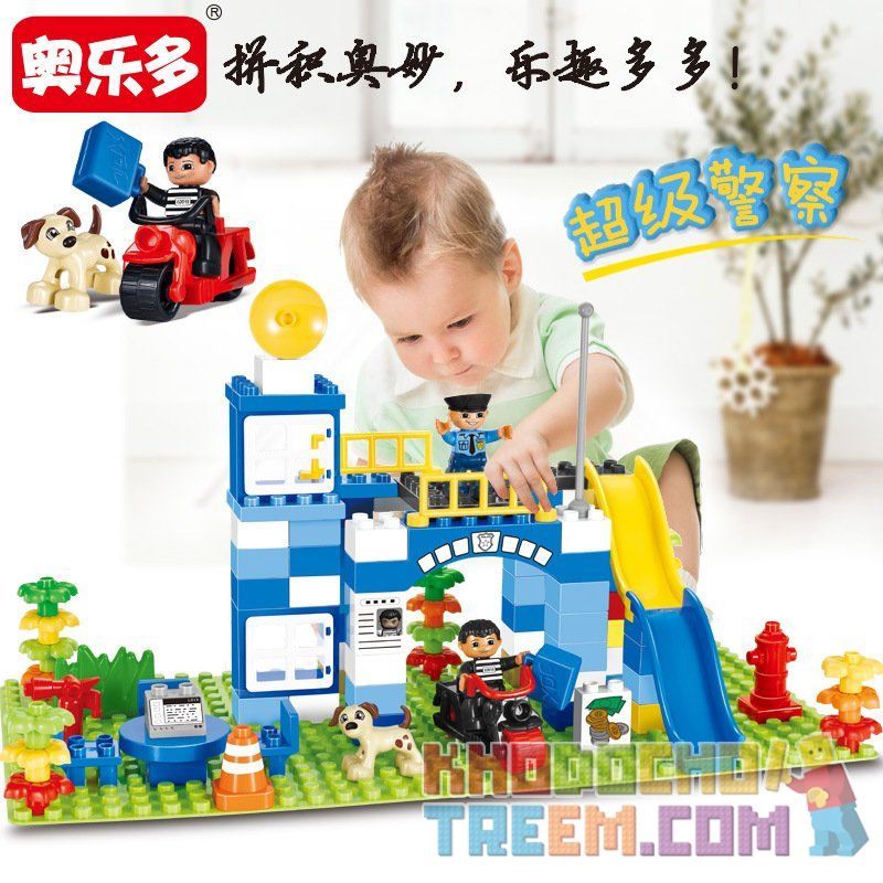 HYSTOYS HONGYUANSHENG AOLEDUOTOYS GM-5034 5034 GM5034 Xếp hình kiểu    Super Police Trụ Sở Cảnh Sát 100 khối