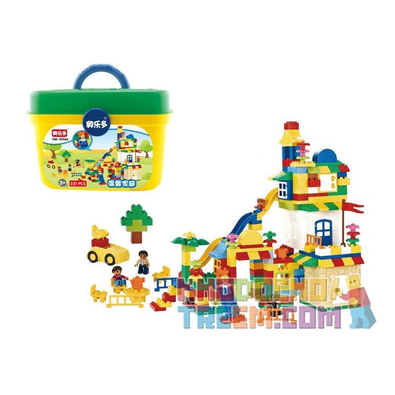 HYSTOYS HONGYUANSHENG AOLEDUOTOYS GM-5014A 5014A GM5014A Xếp hình kiểu    Learning Paradise Xếp Hình Tổng Hợp Hộp Nhựa 221 khối