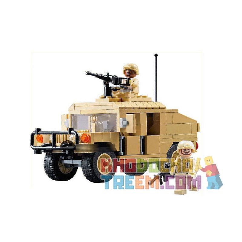 JISI 2111 non Lego XE HUMMER VŨ TRANG bộ đồ chơi xếp lắp ráp ghép mô hình Military Army MODERN WAR M1025 HUMVEE ARMAMENT CARRIER Quân Sự Bộ Đội 235 khối