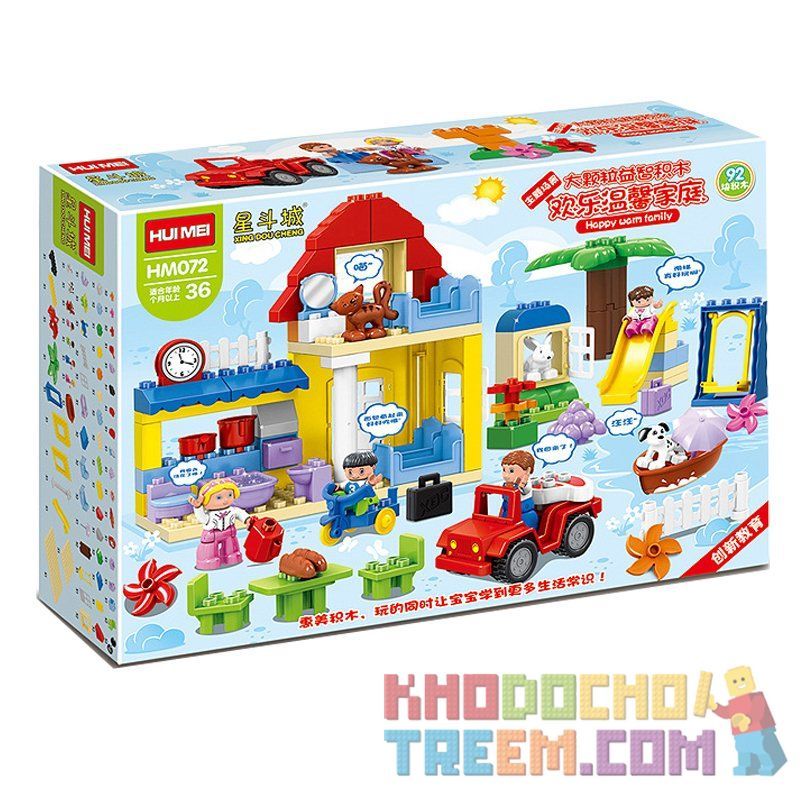 HUIMEI STAR CITY XING DOU CHENG HM072 Xếp hình kiểu    Happy Family Gia đình Vui Vẻ 92 khối