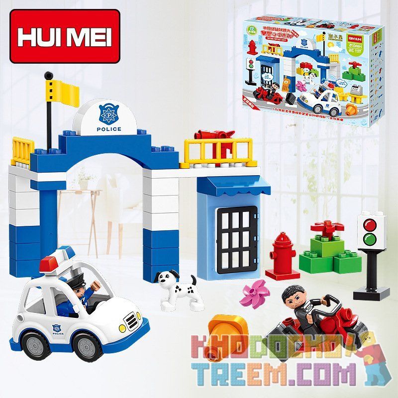 HUIMEI STAR CITY XING DOU CHENG HM075 Xếp hình kiểu    City Center Police Trụ Sở Cảnh Sát Thành Phố 51 khối