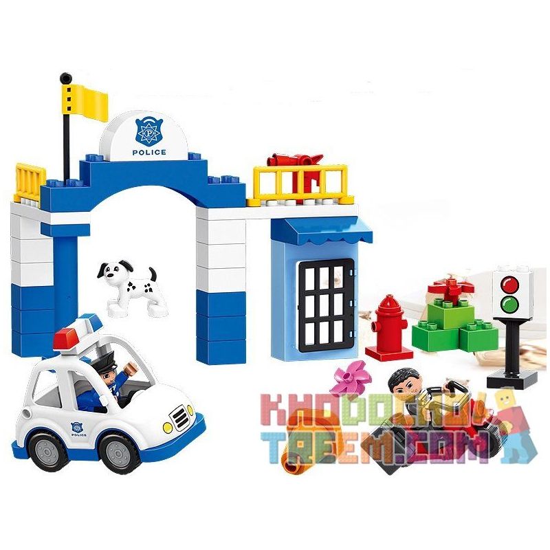 HUIMEI STAR CITY XING DOU CHENG HM075 Xếp hình kiểu Lego Duplo DUPLO City Center Police Trụ Sở Cảnh Sát Thành Phố 51 khối
