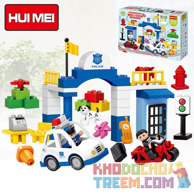 HUIMEI STAR CITY XING DOU CHENG HM075 Xếp hình kiểu    City Center Police Trụ Sở Cảnh Sát Thành Phố 51 khối