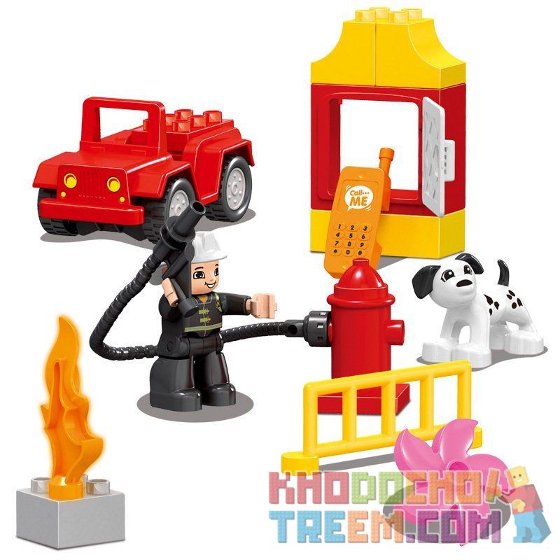 HUIMEI STAR CITY XING DOU CHENG HM077 Xếp hình kiểu    Consumer Rescue Lính Cứu Hỏa Giải Cứu Em Bé 52 khối