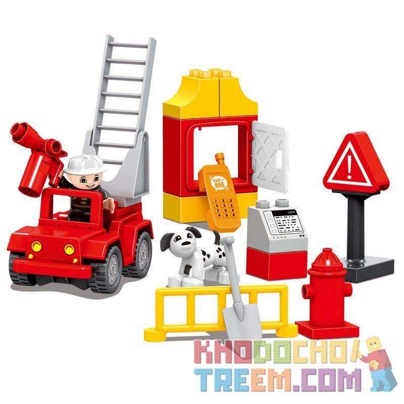 HUIMEI STAR CITY XING DOU CHENG HM077 Xếp hình kiểu    Consumer Rescue Lính Cứu Hỏa Giải Cứu Em Bé 52 khối