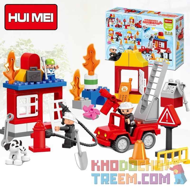 HUIMEI STAR CITY XING DOU CHENG HM077 Xếp hình kiểu    Consumer Rescue Lính Cứu Hỏa Giải Cứu Em Bé 52 khối