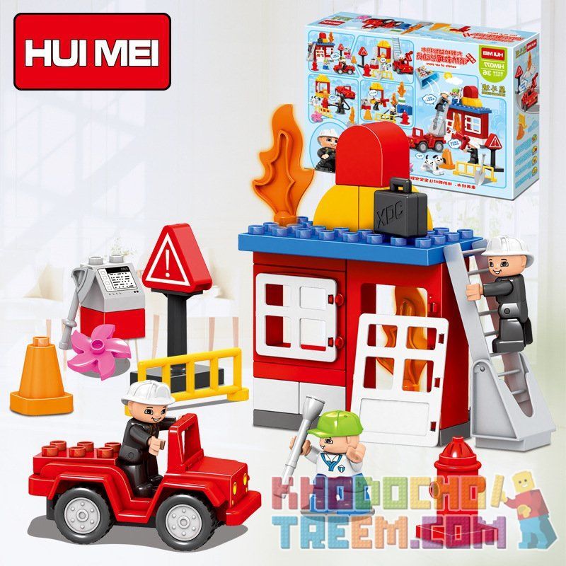 HUIMEI STAR CITY XING DOU CHENG HM077 Xếp hình kiểu    Consumer Rescue Lính Cứu Hỏa Giải Cứu Em Bé 52 khối