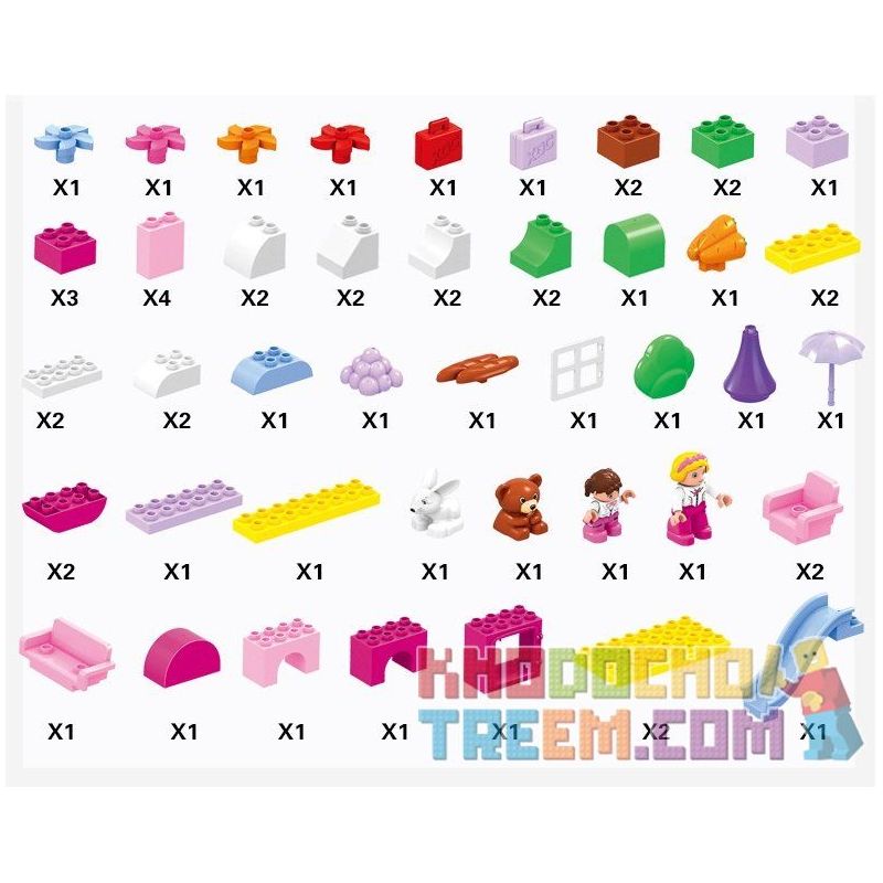 HUIMEI STAR CITY XING DOU CHENG HM078 Xếp hình kiểu    Princess Dream Castle Paradise Lâu đài Sân Chơi Nhỏ Của Công Chúa 59 khối